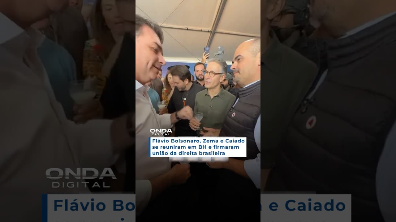 Flávio Bolsonaro, Zema e Caiado se reuniram em BH e firmaram união da direita brasileira
