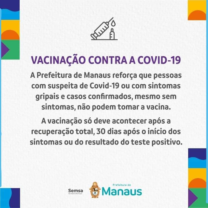 Pessoas com síndromes gripais ou com Covid não podem tomar vacina