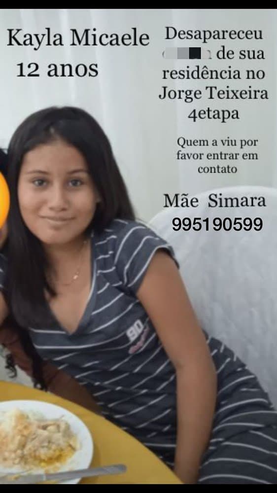 Menina de 12 anos está desaparecida