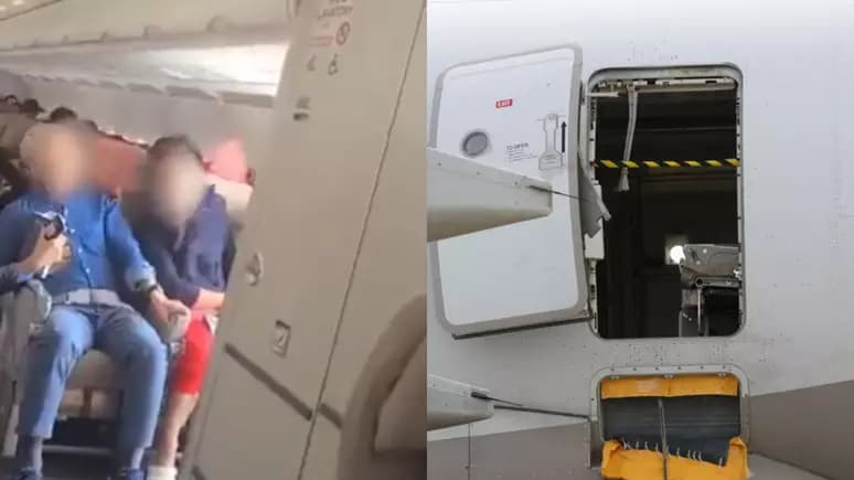 VÍDEO: Passageiro é preso após abrir porta de avião durante voo