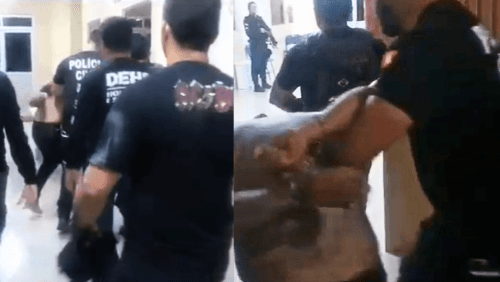 Vídeo: Veja o momento em que Gil Romero, suspeito de matar grávida chega à delegacia, no PA