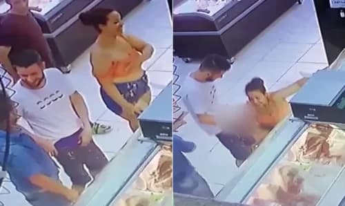 VÍDEO: Casal é flagrado fazendo sexo na fila do açougue