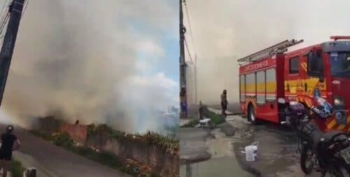 VÍDEO: Incêndio atinge área de mata e fumaça negra causa pânico entre moradores da zona Oeste de Manaus