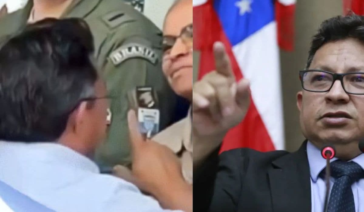 Sinésio é visto apontando o dedo no rosto de Marina Silva