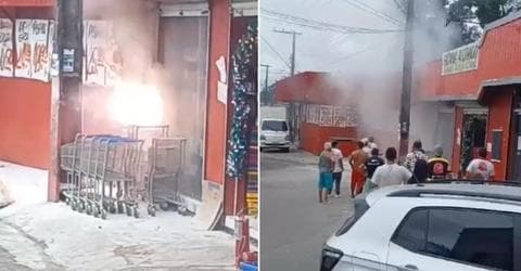 VÍDEO: Após curto-circuito supermercado sofre princípio de incêndio na zona Norte de Manaus