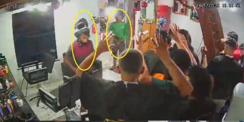 VÍDEOS: Dupla rende funcionários e clientes durante assalto a barbearia, em Sao Luís