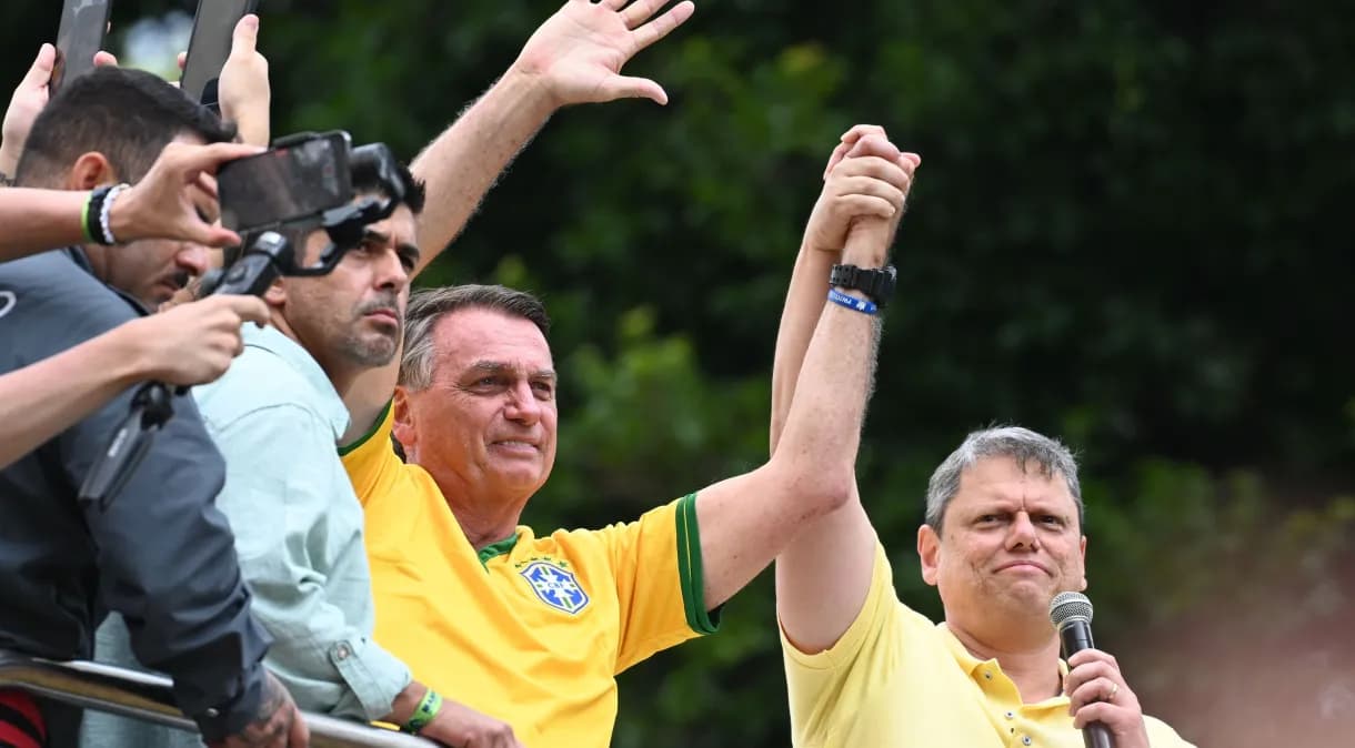 Sem Bolsonaro na disputa, 61% dizem que Tarcísio é o melhor nome para Presidência, mostra pesquisa durante ato na Paulista