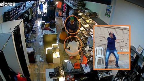 VÍDEO: Após roubar loja com comparsa, assaltante usa mesma roupa em dancinha de &#8216;tik tok&#8217;, em Manaus