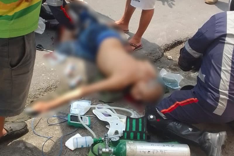 Motociclista quebra a perna ao ser atingido por veículo em Manaus