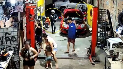 VÍDEOS: Assaltantes invadem e &#8216;tocam terror&#8217; em oficina de Manaus