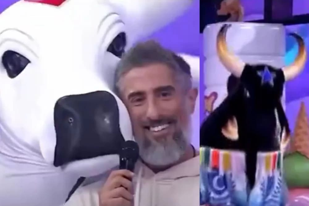 Bois de Parintins fazem apresentação no programa Caldeirão com Mion, da Rede Globo