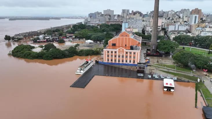 Cheia histórica: nível do Guaíba ultrapassa 5 metros em Porto Alegre