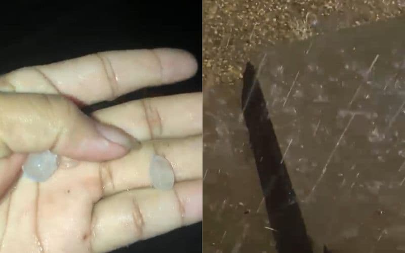 VÍDEO: &#8216;Eita glória&#8217;, diz morador ao mostrar chuva de granizo em Beruri