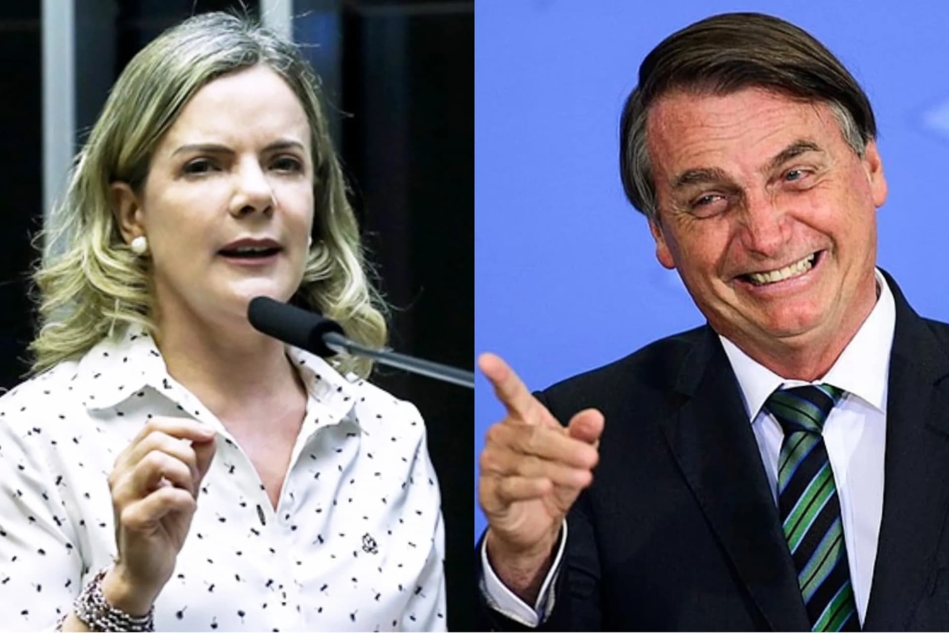 Gleisi Hoffmann critica Bolsonaro e ex-presidente dispara: &#8220;A amante está nervosa&#8221;