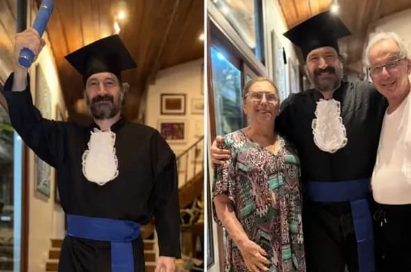 Ator Caco Ciocler se forma na faculdade aos 53 anos