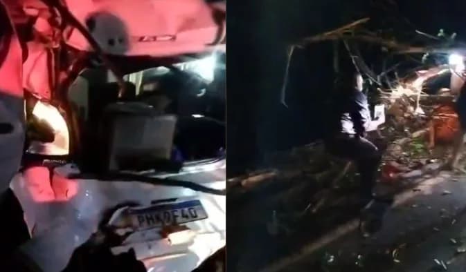 VÍDEO: Carreta desgovernada atropela bombeiros e funcionários da Amazonas Energia em noite de Natal na BR-174