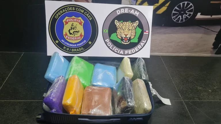 PF prende homem com mais de 11 kg de drogas em aeroporto de Manaus