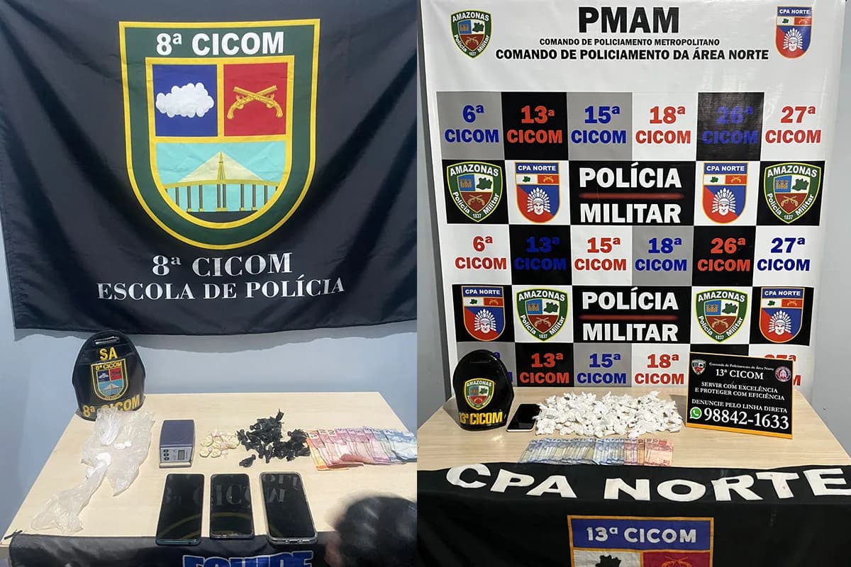 Dois homens são presos por tráfico de drogas, em Manaus