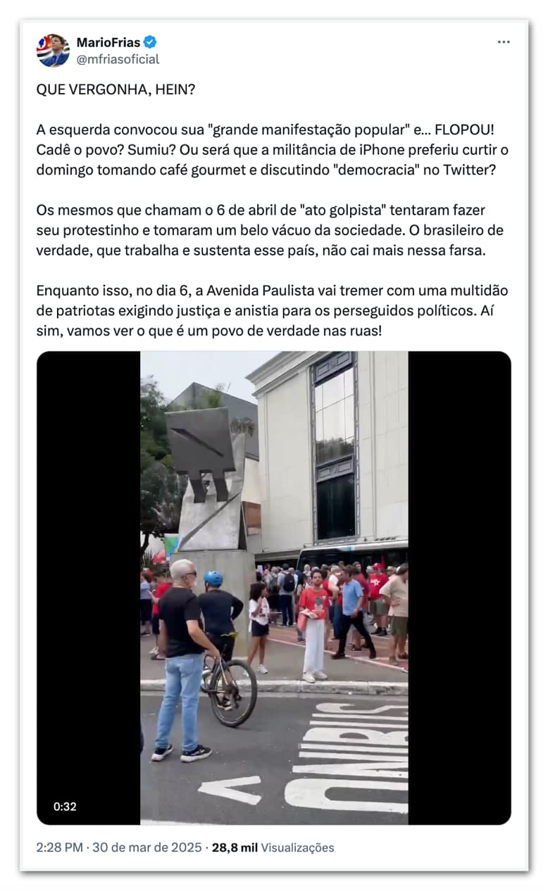 Manifestantes satirizam Bolsonaro e Trump em ato contra anistia e oposição faz piada