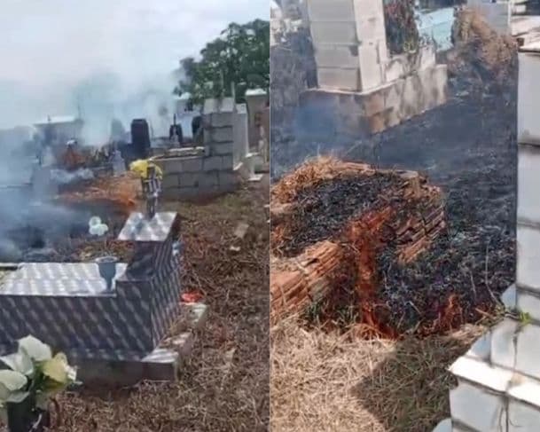 Incêndio em cemitério de Manaus foi causado por velas, aponta Semulp
