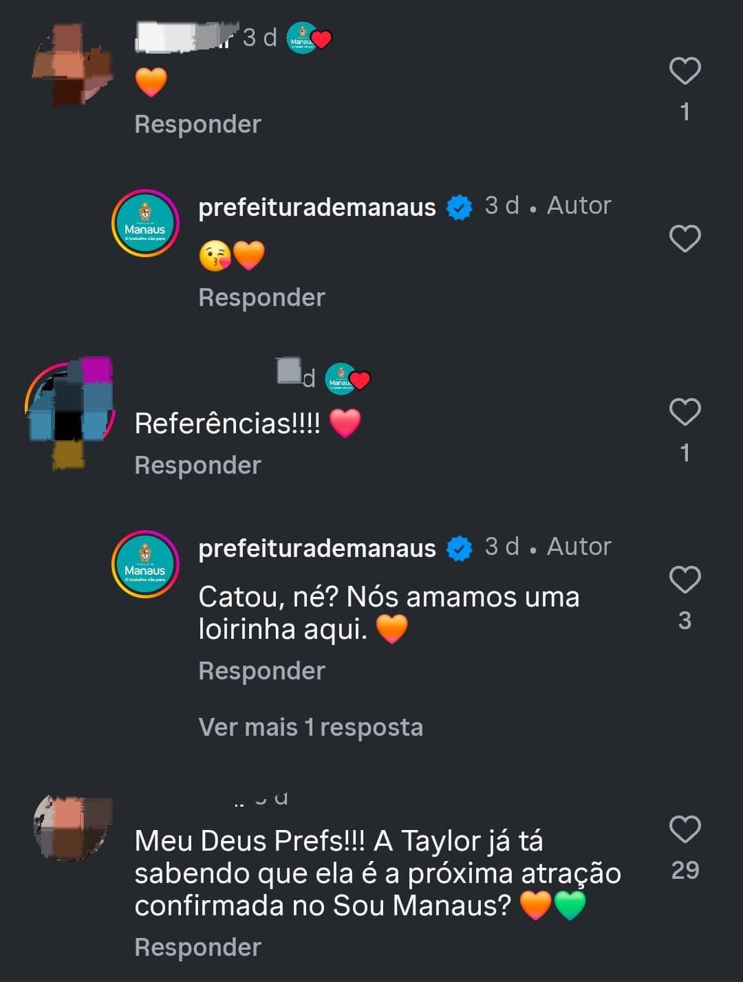 Taylor Swift no Sou Manaus? Prefeitura brinca e fãs pedem cantora no festival