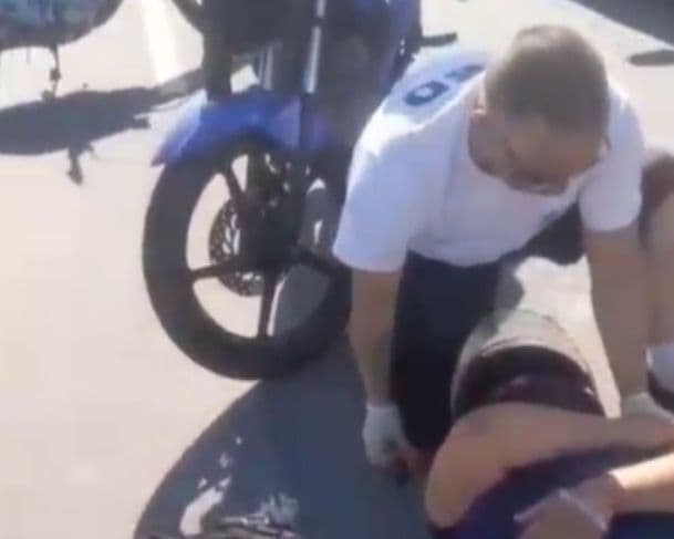 VÍDEO: Aluno Soldado da PM presta primeiros socorros a vítima de acidente na Torquato Tapajós