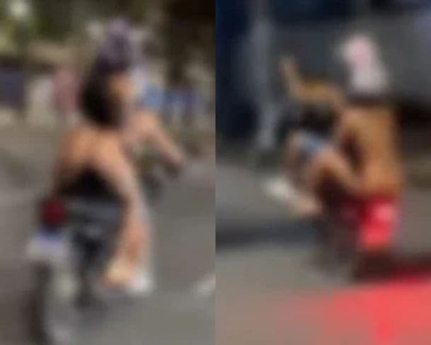 VÍDEO: Mulher seminua empina moto na avenida e viraliza na web