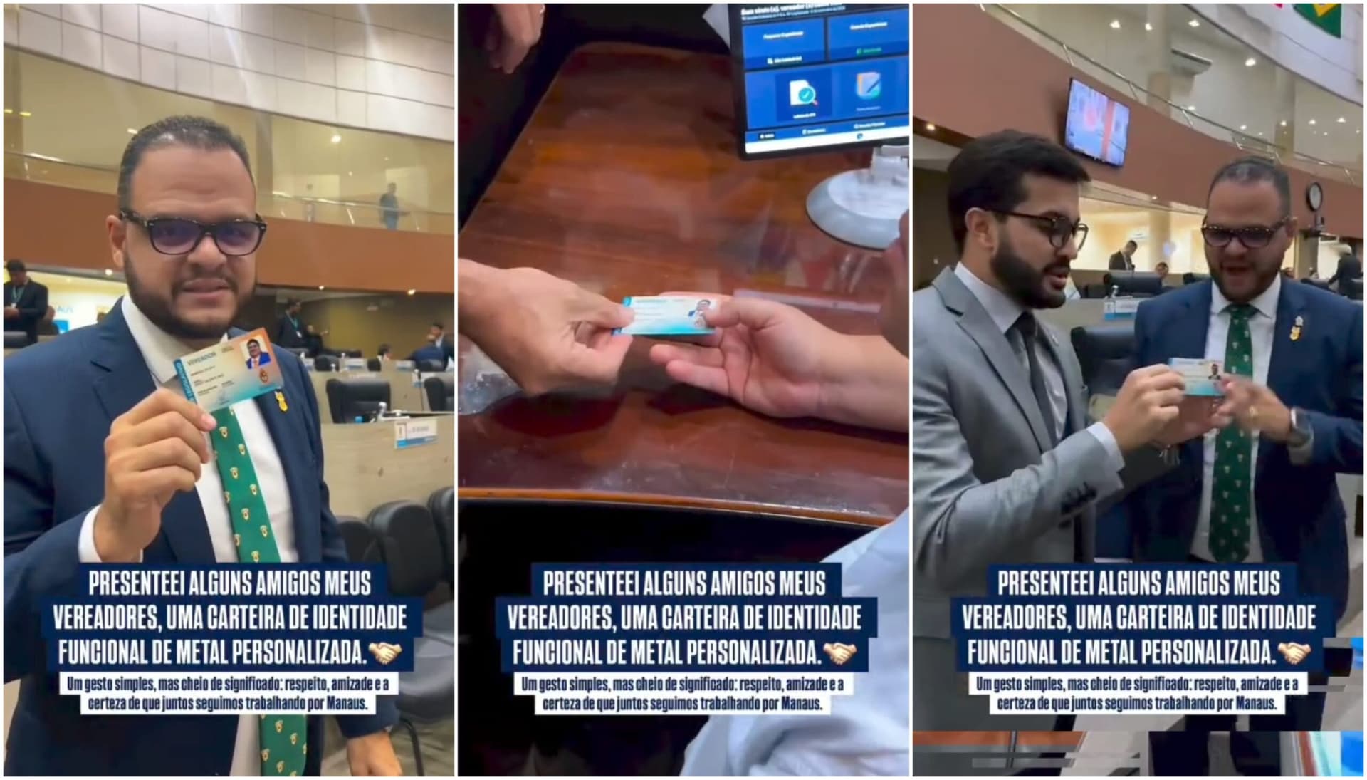 Vereador Aldenor Lima presenteia colegas com Carteira de Identidade Funcional; entenda para que serve