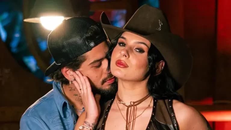 FOTO: Ana Castela e Zé Felipe dão primeiro beijo em público durante gravação no SBT; veja