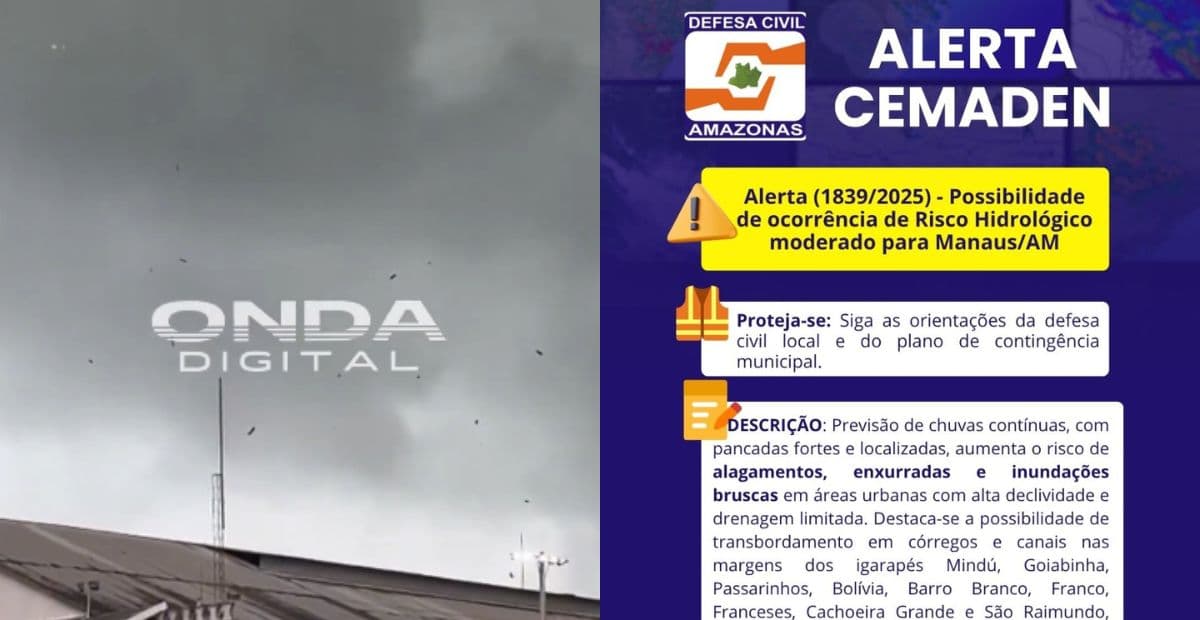 Forte ventania destelha rancho e assusta visitantes de evento na base aérea de Manaus