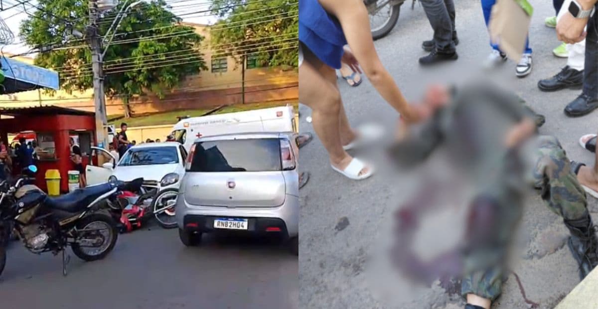 Militar da Aeronáutica fica gravemente ferido em acidente na zona Sul de Manaus; vídeo