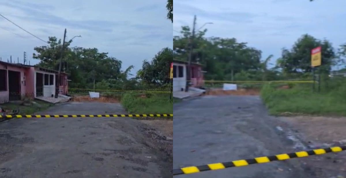 Cratera abre e atinge cinco casas em barranco na comunidade Canaranas