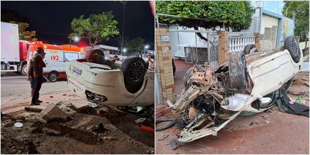 Acidente na avenida Boulevard deixa três feridos na madrugada em Manaus