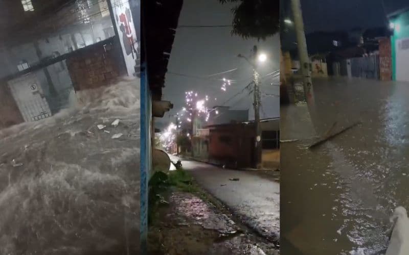 Alagações, queda de árvore e curto-circuito são registrados em Manaus durante chuva