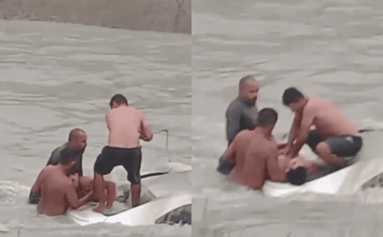 Motorista recém-habilitado cai com carro em igarapé na zona Sul de Manaus