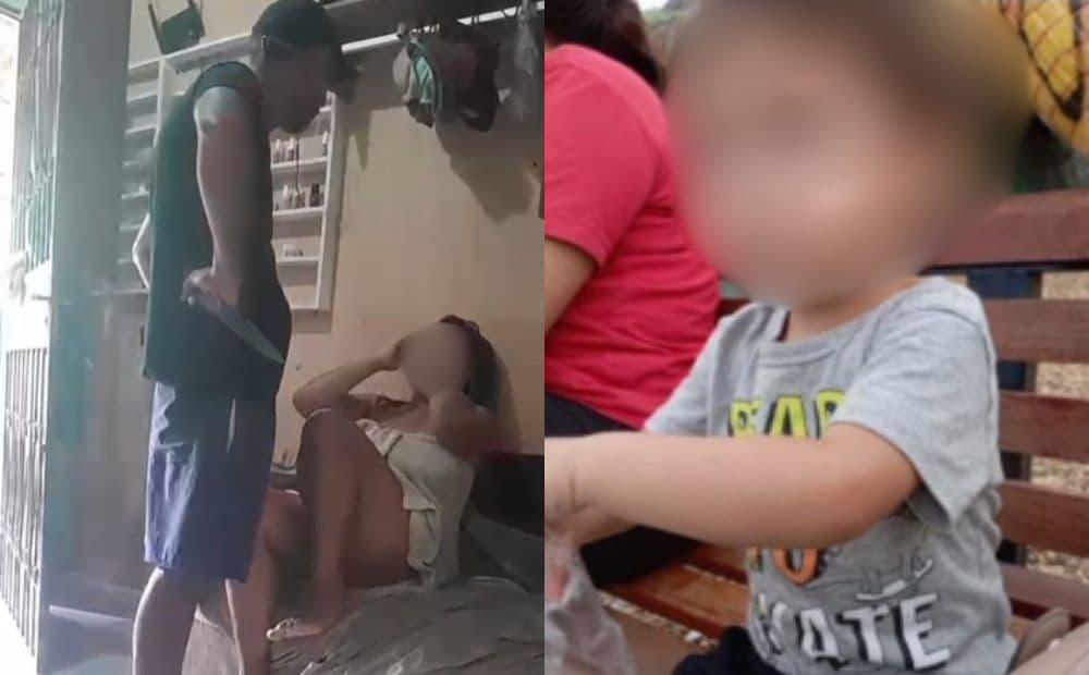 Vídeo mostra homem que matou filho ameaçando com faca a mãe da criança em Manaus