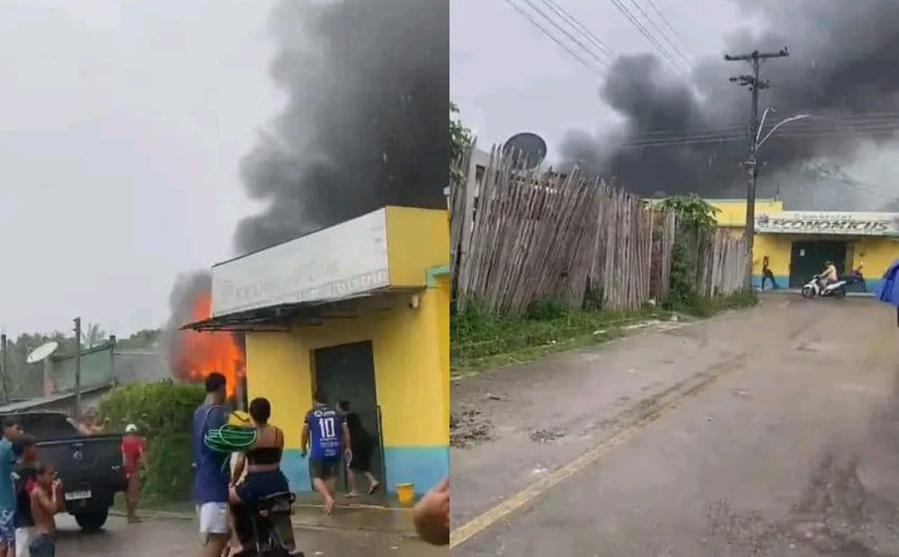Incêndio destrói casa de madeira e idosa é resgatada pelos bombeiros em Maués