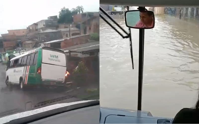 Fortes chuvas causam transtornos no trânsito de Manaus; veja vídeos