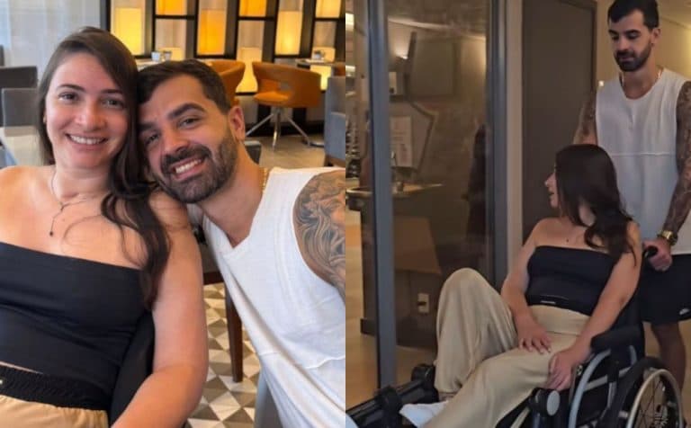 Ex-ginasta tetraplégica conhece paciente de polilaminina, que voltou a andar após injeção