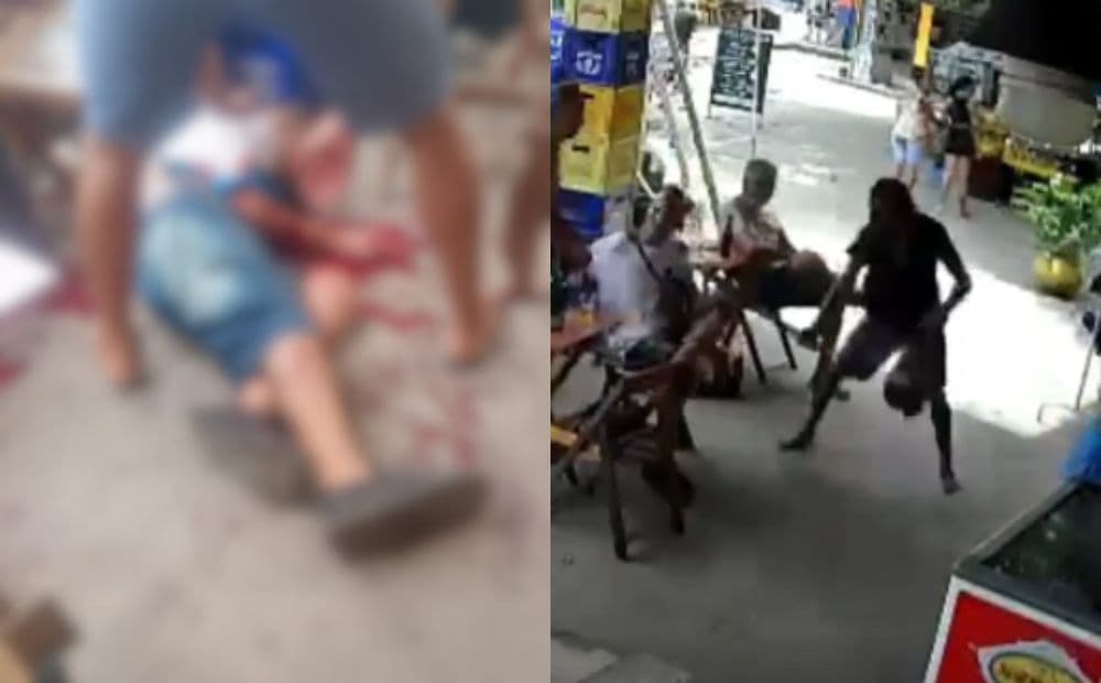Veja momento que homens são atacados a golpes de facão na Bahia