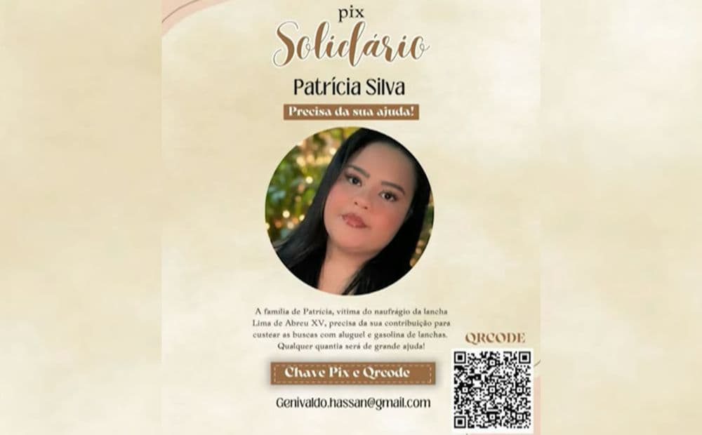 Família de desaparecida em naufrágio do Encontro das Águas faz vaquinha para custear buscas