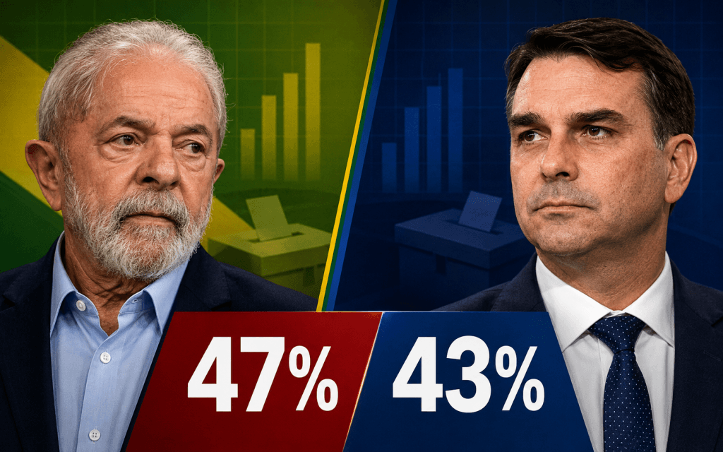 Datafolha: Lula tem 47% e Flávio Bolsonaro, 43% no segundo turno