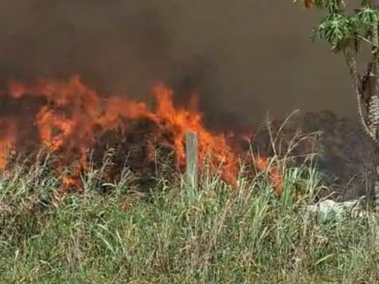 Moradores pedem ajuda após avanço do incêndio no lixão de Iranduba