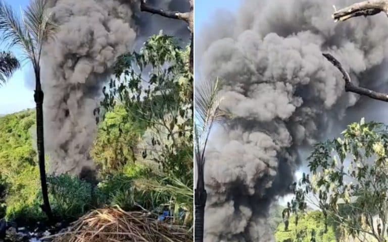 Vídeo: incêndio atinge área de mata no Mauazinho