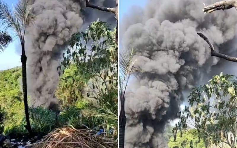 Vídeo: incêndio atinge área de mata no Mauazinho