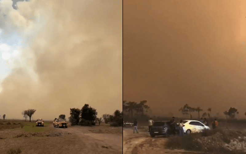 Incêndio avança no Cacau Pirêra e mobiliza 50 bombeiros
