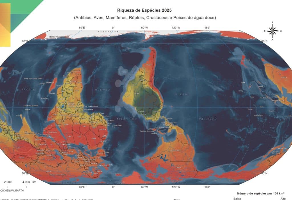 IBGE disponibiliza mapas-múndi que colocam o Brasil no centro