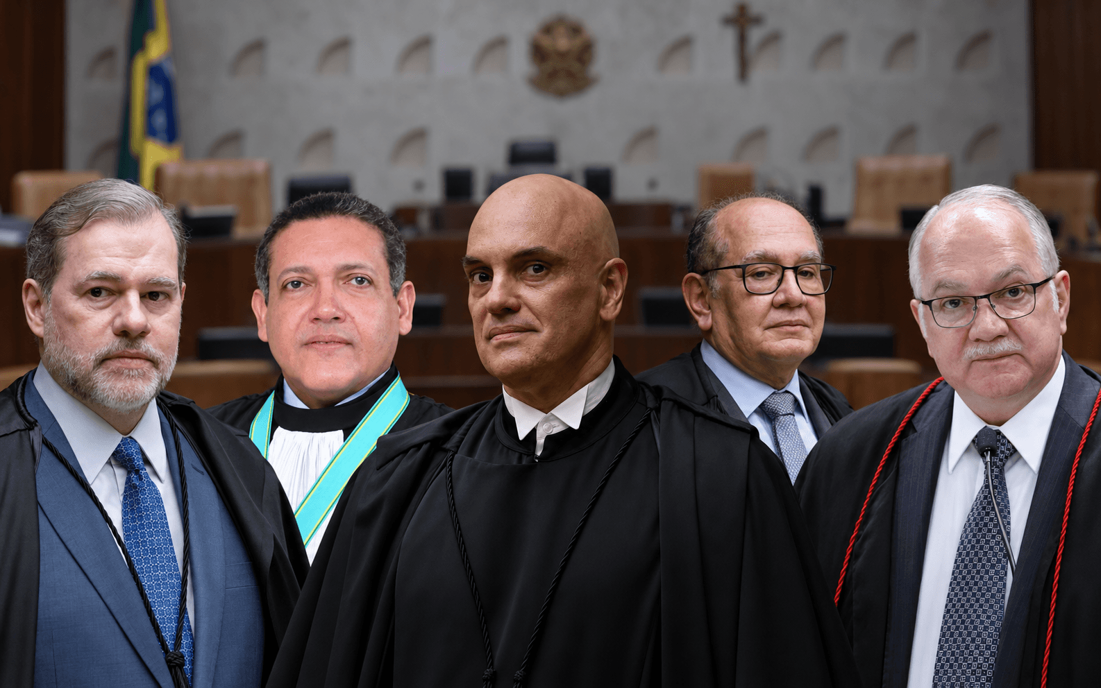 Toffoli, Kassio, Moraes, Gilmar e Fachin têm rejeição entre eleitorado, aponta AtlasIntel