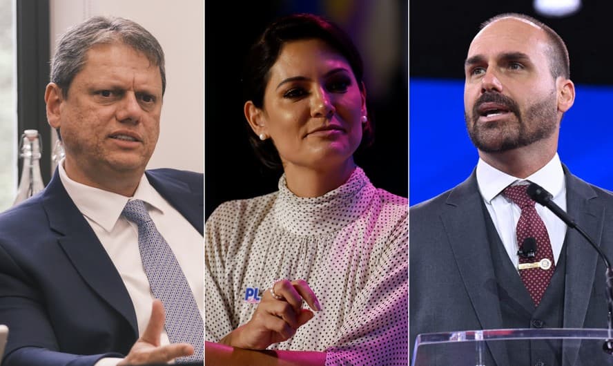 Possibilidade de Tarcísio disputar 2030 provoca reações de Eduardo e Michelle Bolsonaro