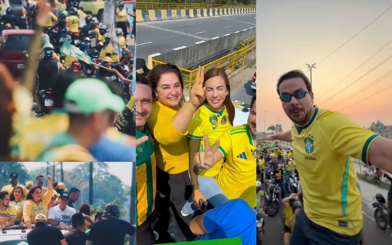 Maria do Carmo e Alberto Neto fazem motocarreata em Manaus na véspera do 2º turno